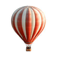 Naklejka premium A Red and White Hot Air Balloon Floating Above a Winter Wonderland Isolated on Transparent Background