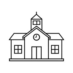 line art church icon vector illustration