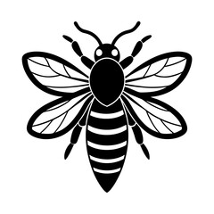 bee silhouette vector icon illustration 
