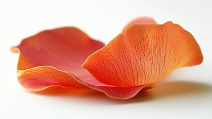 a close up of a flower petal on a white background. isolated on white background. 