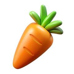A Cheerful, Plump Cartoon Carrot, Bursting With Vibrant Orange And Bright Green Leaves, Playfully Inviting A Healthy And Delicious Snack Smooth 3d Rendering