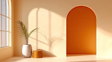 A calm pastel peach background with soft hues and negative space for elegant branding.