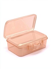 Transparent Plastic Single Lunchbox with Scuffed Lid Opened
