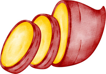 watercolor sweet potatoes