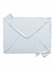 Torn Single White Envelope with Window and Film Background