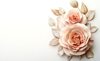Fototapeta premium 3D design of vintage cards with roses and flowers, elegant floral composition with intricate details and classic aesthetics 