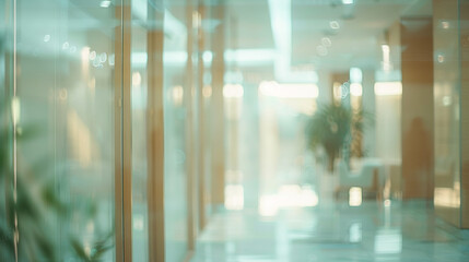 Subtle Neutral Gradient Blurred Hospital Hallway Background