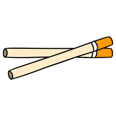 two cigarette illustration hand drawn isolated vector