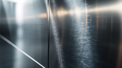 Smooth Industrial Brushed Silver Metallic Texture, Reflective Finish