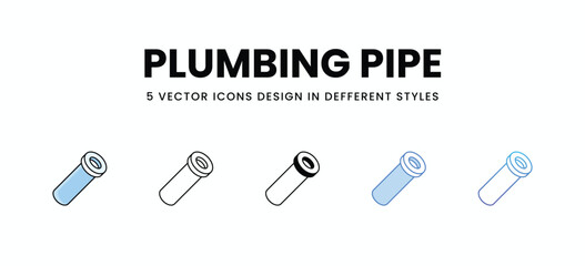 Plumbing Pipe vector icons set stock illustration.