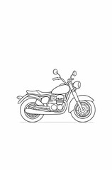 vector illustration of a Vintage Motorcycle Line Art on a white background