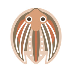 Stylized Vampire Squid Illustration, Flat Design