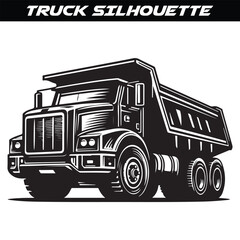Silhouette of truck vector illustration