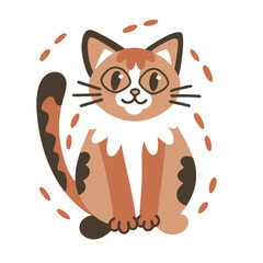 Cute Cartoon Cat Illustration, Pet Animal