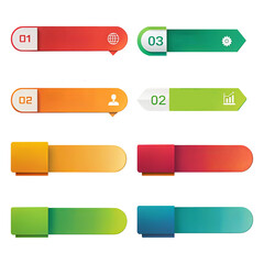 set of colorful labels with numbers