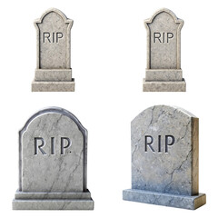 Various Tombstone Designs with RIP Inscriptions