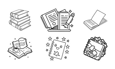 set of hand drawn icons