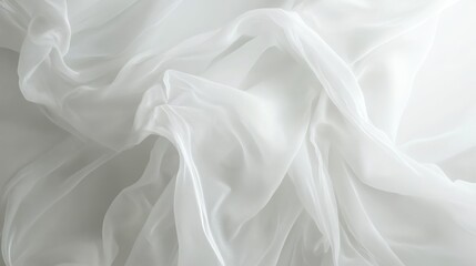Soft, white chiffon fabric drapes elegantly.
