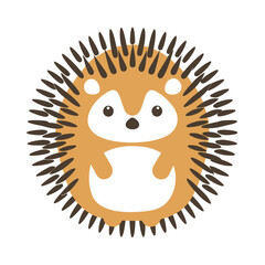 Cute Cartoon Hedgehog Illustration on White Background