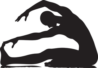 Seated forward bend stretch vector illustration