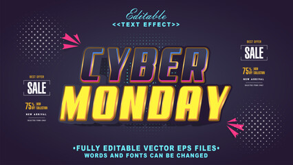 3d cyber monday text effect