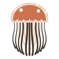 Cute Cartoon Jellyfish Vector Illustration