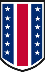 shield shape with flag of usa