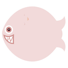 Cartoon Piranha with Sharp Teeth Vector Illustration