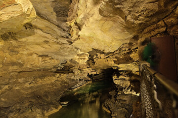 Underground river in Padirac Cave in France's Dordogne region