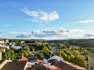 aerial colorful view of the houses in a town.