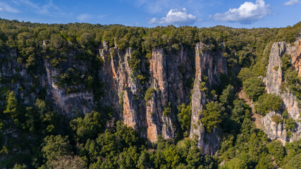 Sardinian mountains in spring evergreen trees
