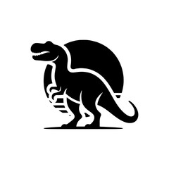 Cute dinosaur logo vector flat illustration design on white background.