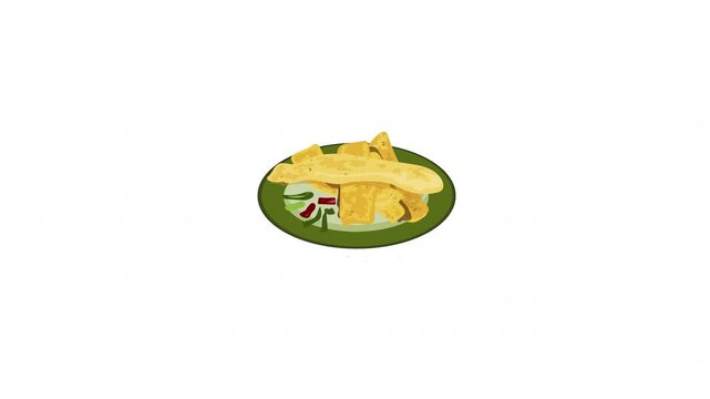 Golden crispy fafda animation, a popular Gujarati snack with crunch.
