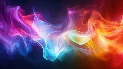 Obraz premium Dynamic Abstract Energy Field with Swirling Colorful Smoke and Radiant Light, High-Contrast and Photorealistic, Perfect for Creative and Conceptual Visuals