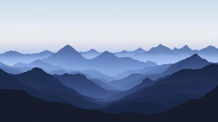 Fototapeta premium Serene Blue Mountain Range