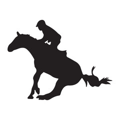 Fototapeta premium silhouette of person riding a horse