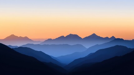 Serene Sunset Over Misty Mountains