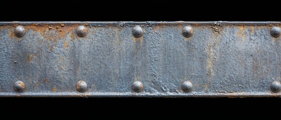 Riveted Steel Beam: Rust and Groove Detail 