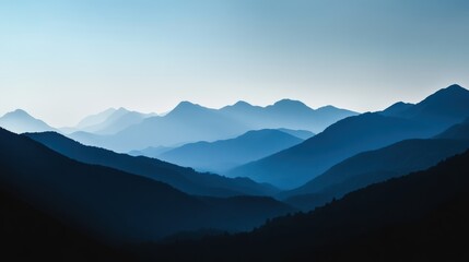 Naklejka premium Serene Blue Mountain Range