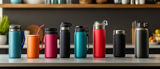 Bottles on countertop