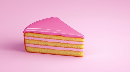 Pink Frosted Layer Cake Slice Pixel Art
