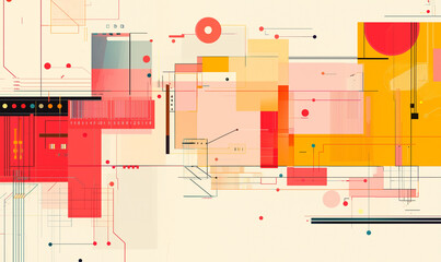 Dynamic abstract art composition digital design studio graphic artwork modern environment aerial view creative concept for visualization
