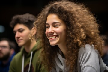Fototapeta premium positive students listening to a lecture
