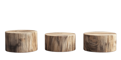 Three wooden logs are stacked on top of each other