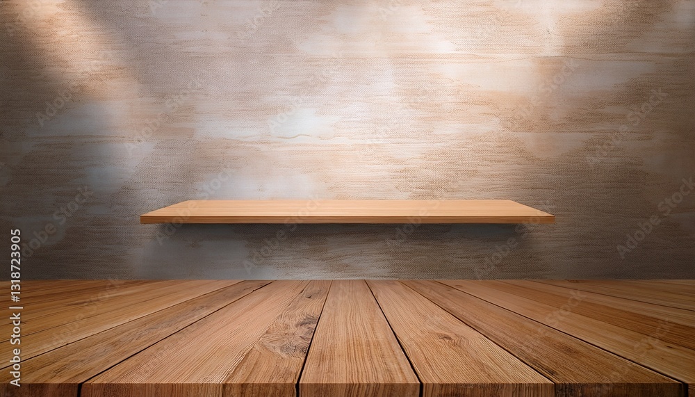 Poster empty background and stand display or shelf with studio for showing or design concept. generated ima