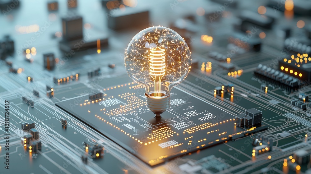 Poster cybernetic brain visualization showcasing interconnected digital circuitry in a futuristic sci fi in