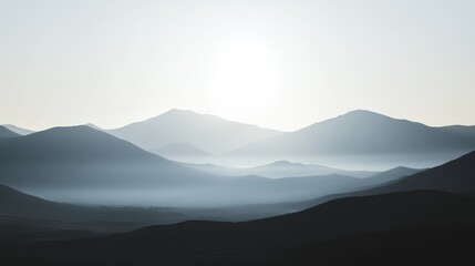 Obraz premium Misty Mountains at Dawn