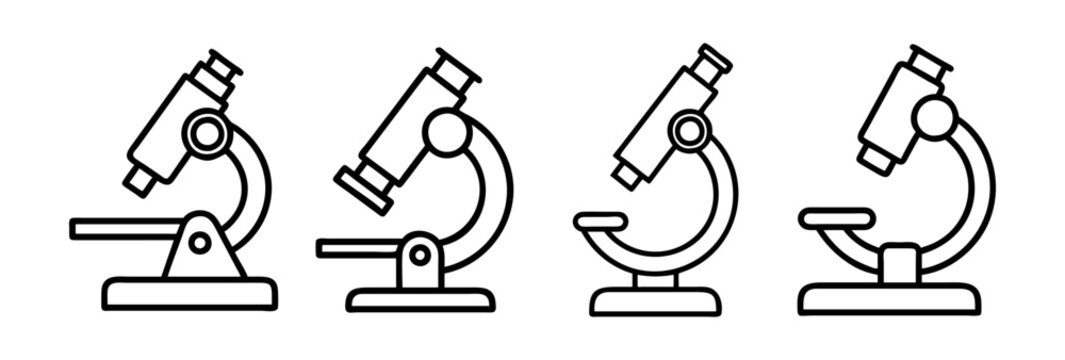 microscope icon, microscope line art - simple line art of microscope, perfect for microscope logos and icons