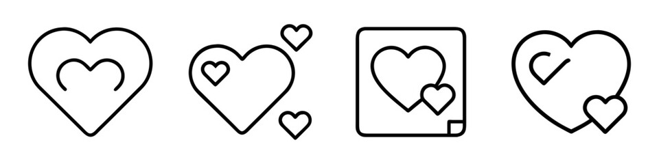 heart icon, heart line art - simple line art of heart, perfect for heart logos and icons