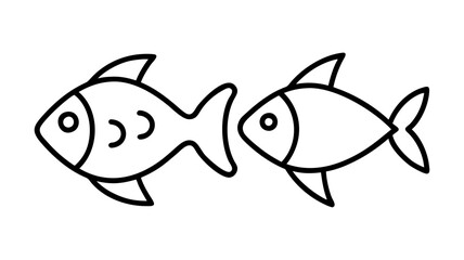 fish icon, fish line art - simple line art of fish, perfect for fish logos and icons